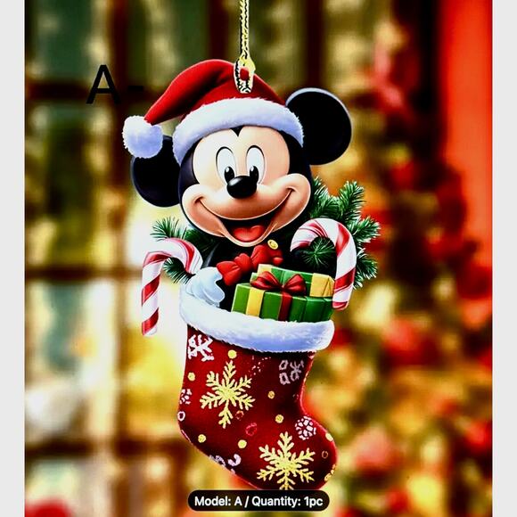 Mickey Mouse in a Stocking Christmas Tree Ornament - Picture 1 of 5